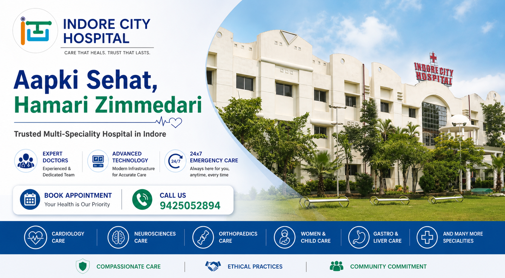 Indore City Hospital Web Banner